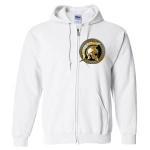 Spartan Helmet Gold Gladiator Sparta Greek Gym Workout Full Zip Hoodie