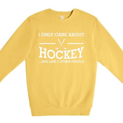 Sport Hockey Gifts Idea For I Only Care About Hockey Premium Crewneck Sweatshirt