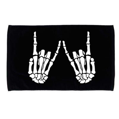 Skeleton Hand Gestures Rock Skeleton Hands Halloween Cool Gift Microfiber Hand Towel