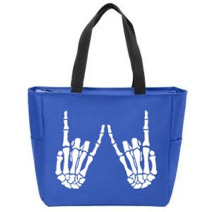 Skeleton Hand Gestures Rock Skeleton Hands Halloween Cool Gift Zip Tote Bag