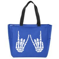 Skeleton Hand Gestures Rock Skeleton Hands Halloween Cool Gift Zip Tote Bag