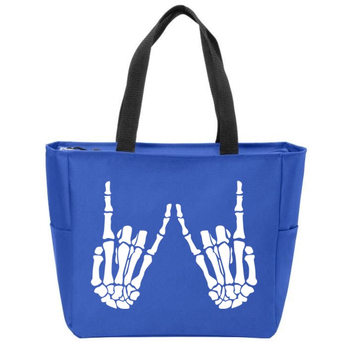 Skeleton Hand Gestures Rock Skeleton Hands Halloween Cool Gift Zip Tote Bag