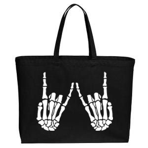 Skeleton Hand Gestures Rock Skeleton Hands Halloween Cool Gift Cotton Canvas Jumbo Tote