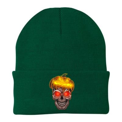 Spooky Halloween Glowing Pumpkin Skull Face Knit Cap Winter Beanie