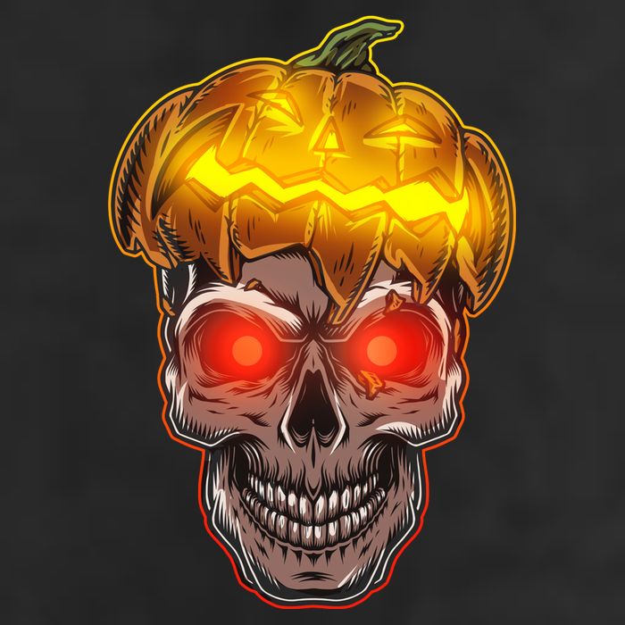 Spooky Halloween Glowing Pumpkin Skull Face Adult Drive Performance Visor