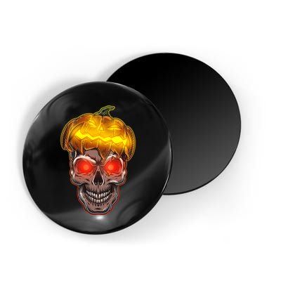 Spooky Halloween Glowing Pumpkin Skull Face Magnet