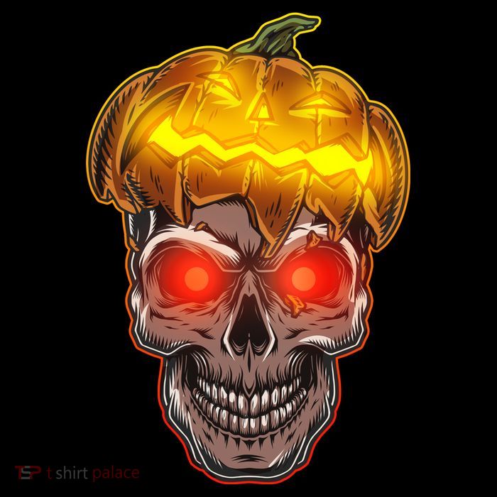 Spooky Halloween Glowing Pumpkin Skull Face Short Acrylic Beanie