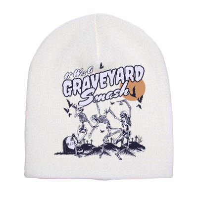 Skeleton Halloween Graveyard Smash Short Acrylic Beanie