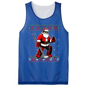 Santa Hockey Goalie Ugly Christmas Gift Mesh Reversible Basketball Jersey Tank