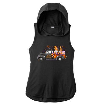 Spooky Halloween Gnome Squad Truck Ladies PosiCharge Tri-Blend Wicking Draft Hoodie Tank