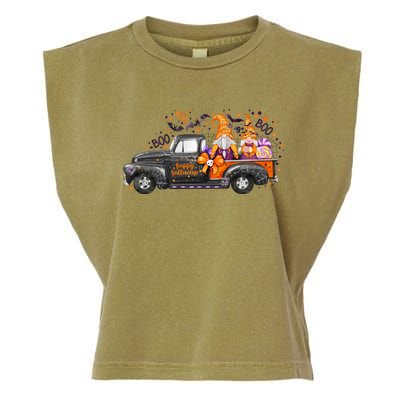 Spooky Halloween Gnome Squad Truck Garment-Dyed Women's Muscle Tee