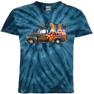 Spooky Halloween Gnome Squad Truck Kids Tie-Dye T-Shirt