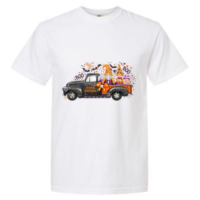 Spooky Halloween Gnome Squad Truck Garment-Dyed Heavyweight T-Shirt