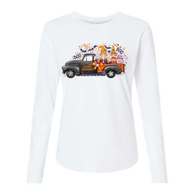 Spooky Halloween Gnome Squad Truck Womens Cotton Relaxed Long Sleeve T-Shirt