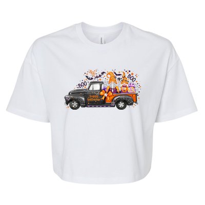 Spooky Halloween Gnome Squad Truck Bella+Canvas Jersey Crop Tee