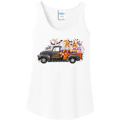 Spooky Halloween Gnome Squad Truck Ladies Essential Tank