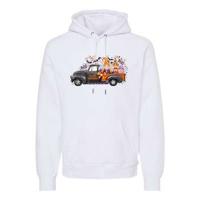 Spooky Halloween Gnome Squad Truck Premium Hoodie