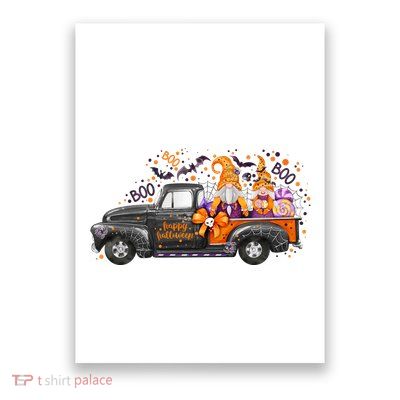 Spooky Halloween Gnome Squad Truck Poster