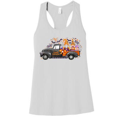 Spooky Halloween Gnome Squad Truck Women's Racerback Tank