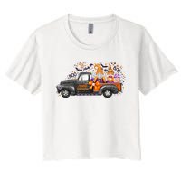 Spooky Halloween Gnome Squad Truck Women's Crop Top Tee