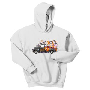 Spooky Halloween Gnome Squad Truck Kids Hoodie