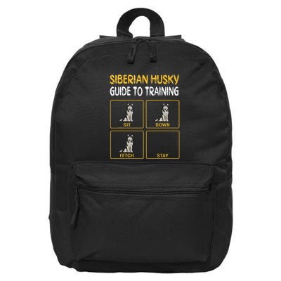 Siberian Husky Guide To Training Dog Obedience 16 in Basic Backpack