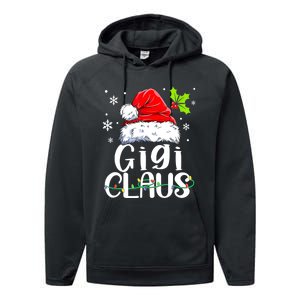 Santa Hat Gigi Claus Elf Funny Ugly Christmas Sweater Performance Fleece Hoodie