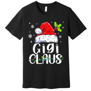 Santa Hat Gigi Claus Elf Funny Ugly Christmas Sweater Premium T-Shirt