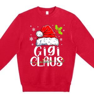 Santa Hat Gigi Claus Elf Funny Ugly Christmas Sweater Premium Crewneck Sweatshirt