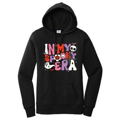 Scary Horror Ghost Groovy In My Spooky Era Retro Halloween Women's Pullover Hoodie