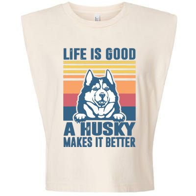 Siberian Husky Gifts For Women Men Husky Dog Dad Dog Mom Garment-Dyed Women's Muscle Tee