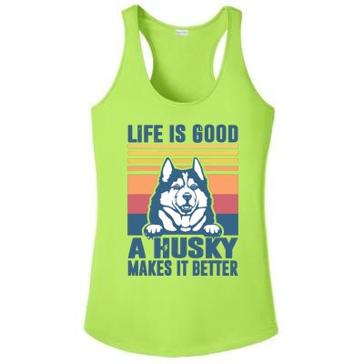 Siberian Husky Gifts For Women Men Husky Dog Dad Dog Mom Ladies PosiCharge Competitor Racerback Tank