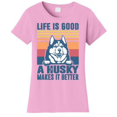 Siberian Husky Gifts For Women Men Husky Dog Dad Dog Mom Women's T-Shirt