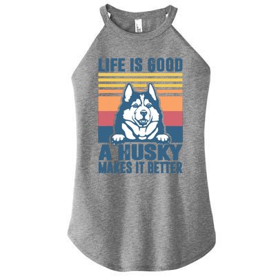 Siberian Husky Gifts For Women Men Husky Dog Dad Dog Mom Women’s Perfect Tri Rocker Tank