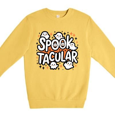 Spooktacular Halloween Ghosts Pumpkins Stars Funny Gift Premium Crewneck Sweatshirt