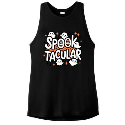 Spooktacular Halloween Ghosts Pumpkins Stars Funny Gift Ladies PosiCharge Tri-Blend Wicking Tank