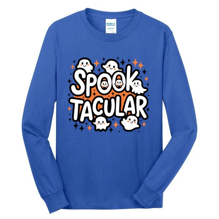 Spooktacular Halloween Ghosts Pumpkins Stars Funny Gift Tall Long Sleeve T-Shirt