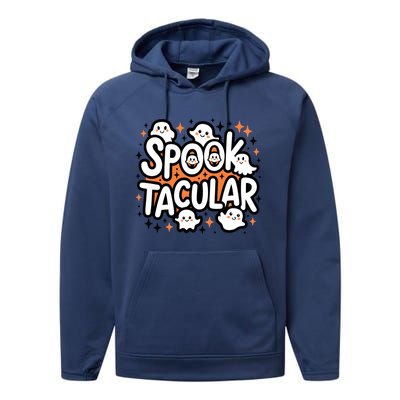 Spooktacular Halloween Ghosts Pumpkins Stars Funny Gift Performance Fleece Hoodie