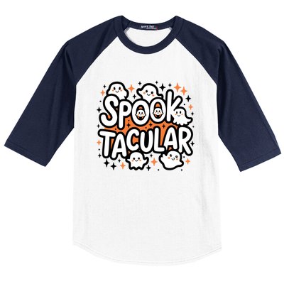 Spooktacular Halloween Ghosts Pumpkins Stars Funny Gift Baseball Sleeve Shirt