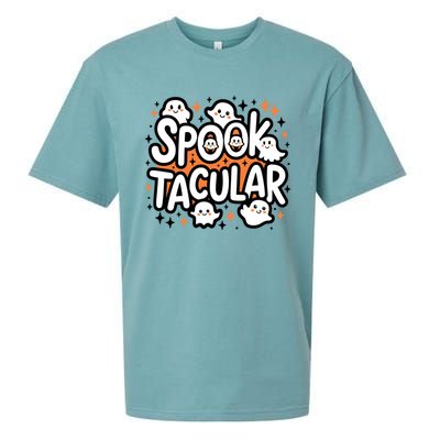 Spooktacular Halloween Ghosts Pumpkins Stars Funny Gift Sueded Cloud Jersey T-Shirt