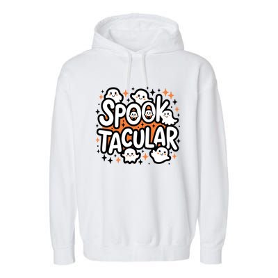 Spooktacular Halloween Ghosts Pumpkins Stars Funny Gift Garment-Dyed Fleece Hoodie