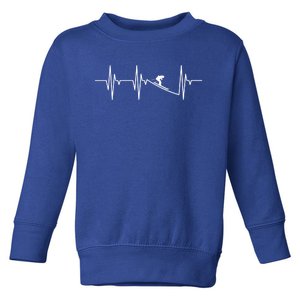 Skier Heartbeat Gift Ski Instructor Skiing Winter Sports Gift Toddler Sweatshirt