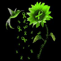 Sunflower Hummingbird Green Ribbon Mental Health Awareness Impact Tech Backpack