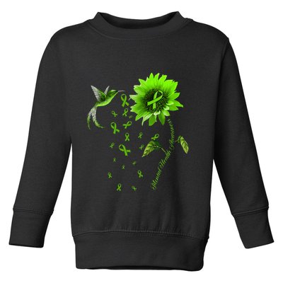 Sunflower Hummingbird Green Ribbon Mental Health Awareness Toddler Sweatshirt