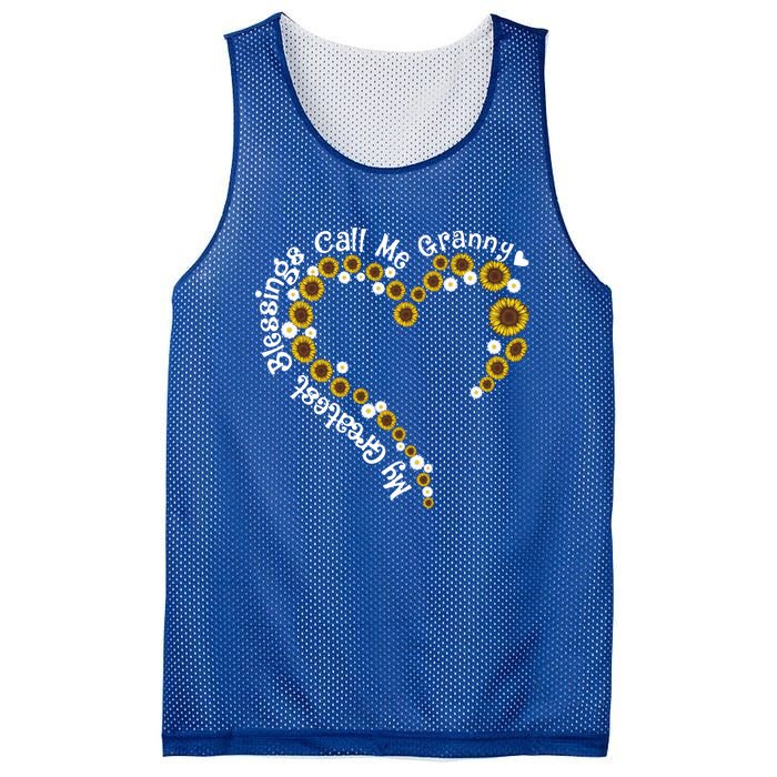 Sunflower Heart Granny My Greatest Blessing Classic Funny Gift Mesh Reversible Basketball Jersey Tank