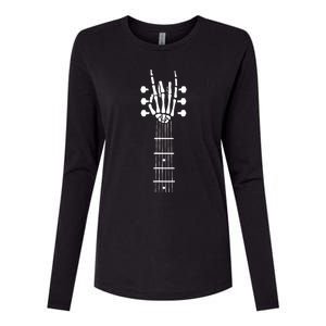 Skeleton Hand Guitar Costume Cool Easy Halloween Gift Womens Cotton Relaxed Long Sleeve T-Shirt