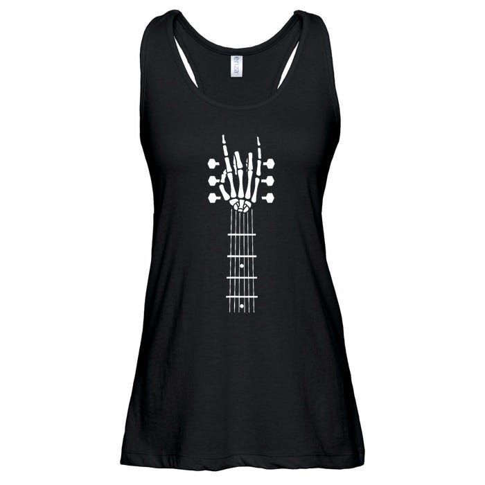 Skeleton Hand Guitar Costume Cool Easy Halloween Gift Ladies Essential Flowy Tank