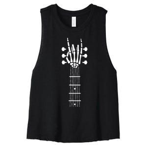 Skeleton Hand Guitar Costume Cool Easy Halloween Gift Women's Racerback Cropped Tank