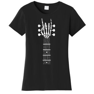 Skeleton Hand Guitar Costume Cool Easy Halloween Gift Women's T-Shirt