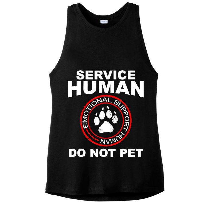 Service Human Gift Funny Dog Owner Emotional Support Human Ladies PosiCharge Tri-Blend Wicking Tank